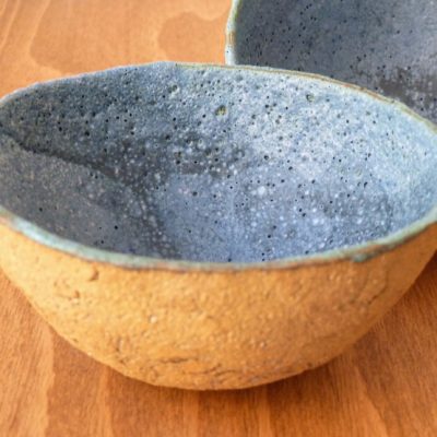 Bol craquelé "lave bleue"