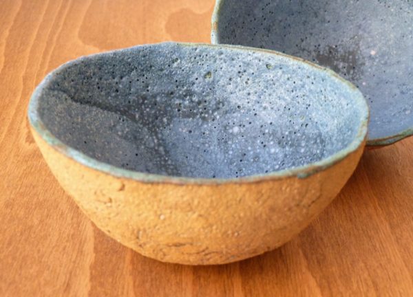Bol craquelé "lave bleue"